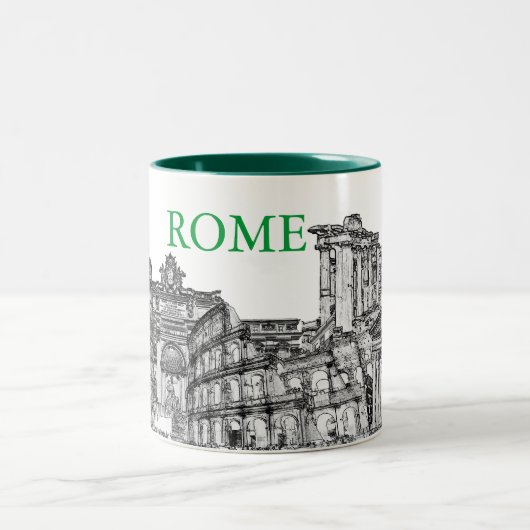 Roma, Rom... Reiseartikel Zweifarbige Tasse (Mittel)