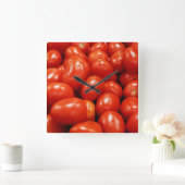 Roma Tomatoes Quadratische Wanduhr (Zuhause)