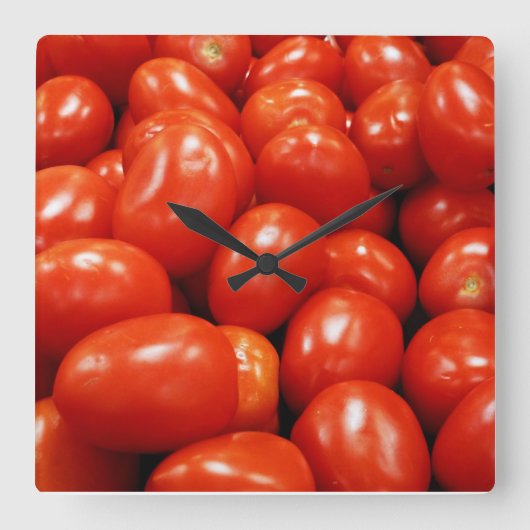 Roma Tomatoes Quadratische Wanduhr (Vorderseite)