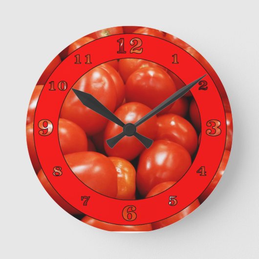 Roma Tomatoes Runde Wanduhr (Vorderseite)