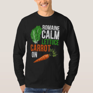 Romaine Calm Lettuce Karrot auf sonnige Vegetarier T-Shirt