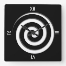 Roman 4 Numerale Black Spiral Wall Clock