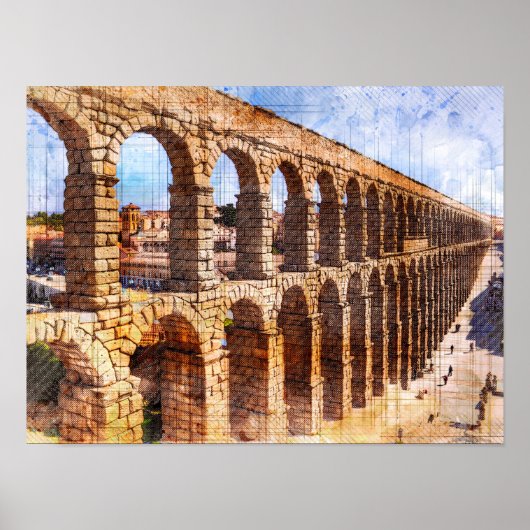 Roman Aqueduct, Segovia. Spanien Poster (Vorne)