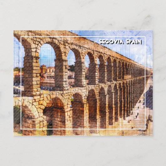 Roman Aqueduct, Segovia. Spanien. Postkarte (Vorderseite)