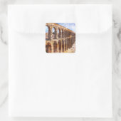 Roman Aqueduct, Segovia. Spanien. Quadratischer Aufkleber (Tasche)