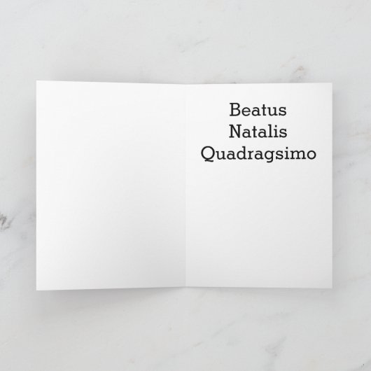 Roman Army Fortieth Birthday Greetings Card Karte (Innenseite)