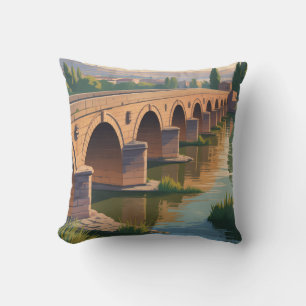 Roman Bridge Salamanca Spanien Kissen