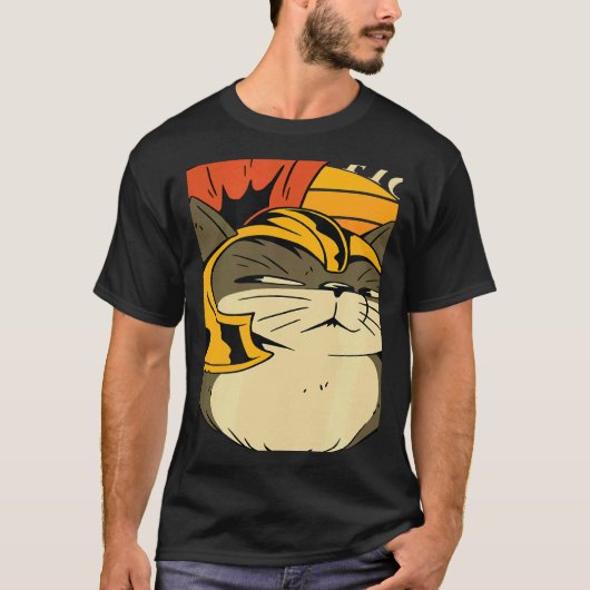 Roman Cat Soldier Helmet Costume A Galea Kitten Te T-Shirt (Vorderseite)