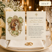 Roman Catholic Wedding Prayer Holy Card