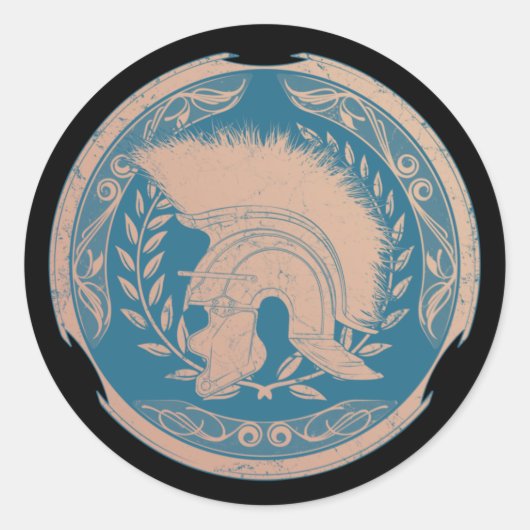 Roman Centurion Helmet Classic Round Aufkleber (Vorderseite)