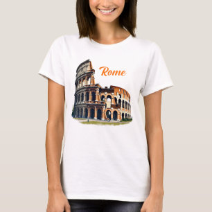 Roman Coliseum Italy Travel Graphic T - Shirt