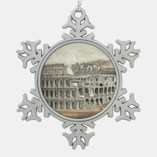 Roman Coliseum Schneeflocken Zinn-Ornament (Vorderseite)