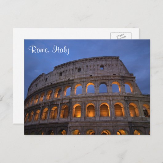 Roman Colosseum at Night Postkarte (Vorne/Hinten)