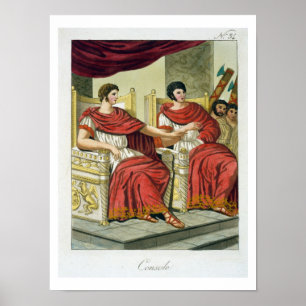 Roman Consuls, from 'L'Antica Roma', 1825 (colour Poster
