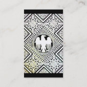 ROMAN-DAMASK-MONOGRAMM AUS SCHWARZ UND WEISS VISITENKARTE (Rückseite)