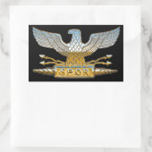 Roman Eagle in Chrome Rechteckiger Aufkleber (Tasche)