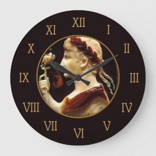 Roman Emperor Octavian Augustus Cameo Elegant Art Große Wanduhr