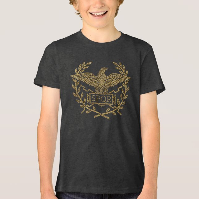 Roman Empire Eagle Mosaic Emblem Tri-Blend Shirt (Vorderseite)