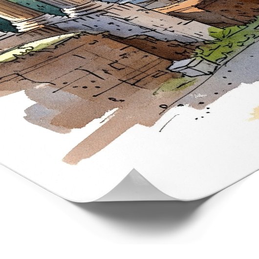 Roman Forum Ruins Poster (Ecke)
