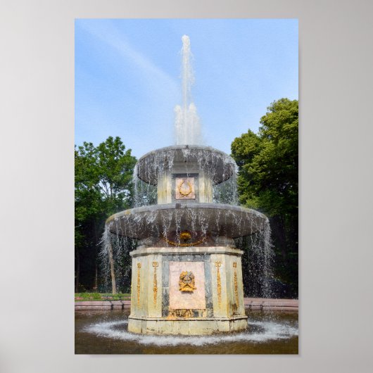 Roman Fountain, Peterhof, Russland Poster (Vorne)