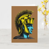 Roman Gladiator Pop Art Portrait Karte (Gelbe Blume)