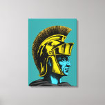 Roman Gladiator Pop Art Portrait Leinwanddruck<br><div class="desc">Römische Gladiatoren kämpften oft bis zum Tod in den Mauern des antiken Kolosseums von Rom. Das römische Gladiator Pop Art Portrait ist eine grafische Darstellung eines dieser Gladiatoren. Das Portrait der Pop-Kunstgalerie ist in lebhaften Gelb- und Türkistönen in Grau und Schwarz gehalten. Wenn Sie ein Fan römischer Krieger sind, dann...</div>