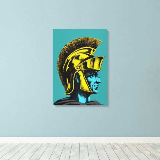 Roman Gladiator Pop Art Portrait Leinwanddruck (Insitu (Holzboden))
