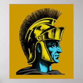 Roman Gladiator Pop Art Portrait Poster