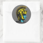 Roman Gladiator Pop Art Portrait Runder Aufkleber (Tasche)