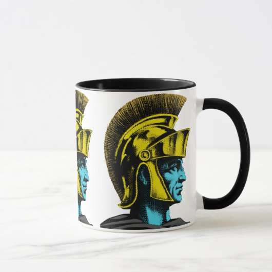 Roman Gladiator Pop Art Portrait Tasse (Rechts)