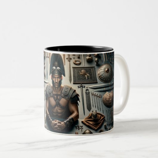 Roman Gladiator Valor Zweifarbige Tasse (VorderseiteRechts)