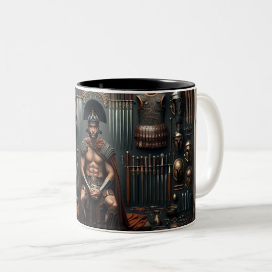 Roman Gladiator Valor Zweifarbige Tasse (VorderseiteRechts)