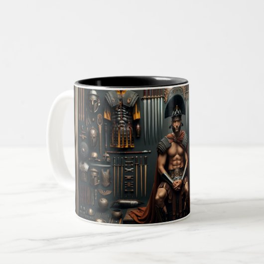 Roman Gladiator Valor Zweifarbige Tasse (Vorderseite Links)