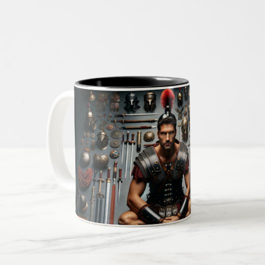 Roman Gladiator Zweifarbige Tasse (Vorderseite Links)