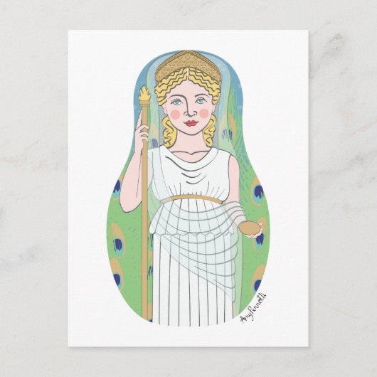 Roman Goddess Juno Matryoshka Postcard Postkarte (Vorderseite)