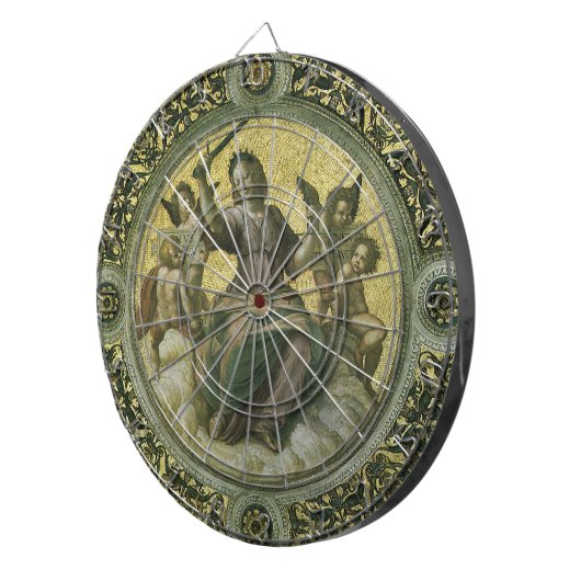 Roman Goddess Justice mit Engeln von Raphael Dartscheibe (Vorderseite rechts)