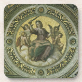 Roman Goddess Justice mit Engeln von Raphael Getränkeuntersetzer (Vorderseite)
