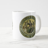 Roman Goddess Justice mit Engeln von Raphael Jumbo-Tasse (Vorderseite Rechts)