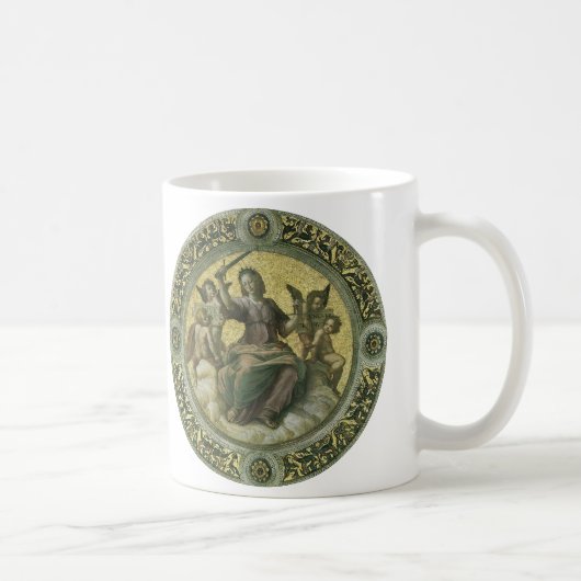 Roman Goddess Justice mit Engeln von Raphael Kaffeetasse (Rechts)