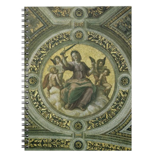 Roman Goddess Justice mit Engeln von Raphael Notizblock (Vorderseite)