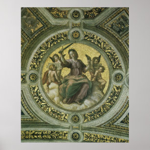 Roman Goddess Justice mit Engeln von Raphael Poster