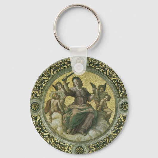 Roman Goddess Justice mit Engeln von Raphael Schlüsselanhänger (Rückseite)