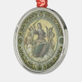 Roman Goddess Justice mit Engeln von Raphael Silbernes Ornament (Links)
