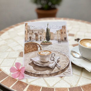 Roman Holiday Café Blick Postkarte