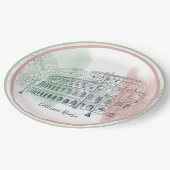 Roman Kolosseum Italienische Flag Farben Pen und T Pappteller (Schrägansicht)