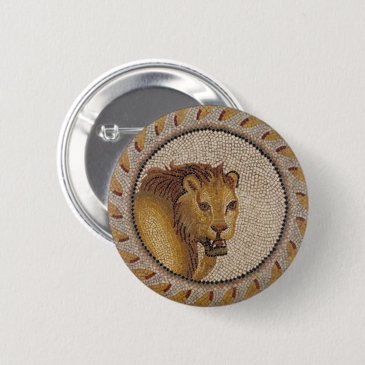 Roman Lion Mosaic Button (Vorne & Hinten)