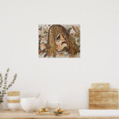 Roman mosaic, with mask, leaves and fruit poster (Küche)