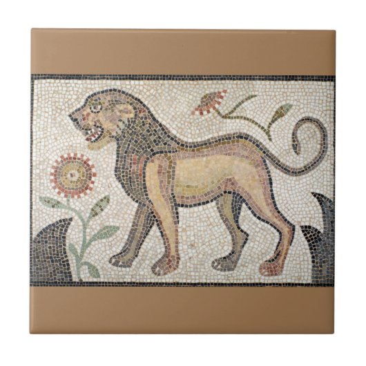 Roman Mosaics Keramik Tile, Small (4,25" x 4,25") Fliese (Vorderseite)
