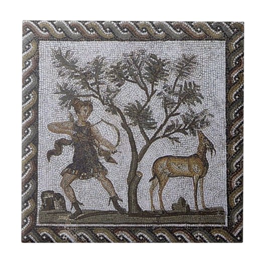 Roman Mosaics Keramik Tile, Small (4,25" x 4,25") Fliese (Vorderseite)