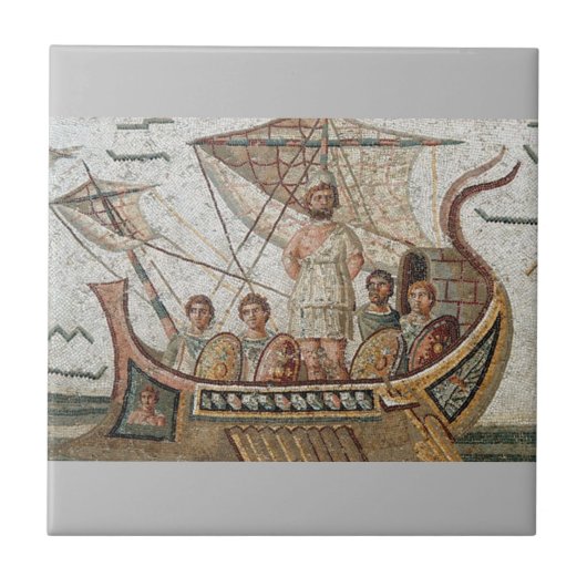 Roman Mosaik Keramik Tile, klein (4,25" x 4,25") Fliese (Vorderseite)